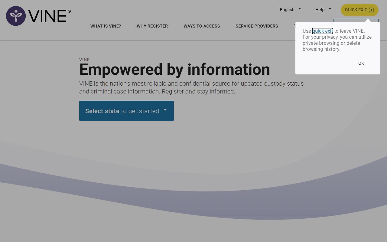 MI-VINE victim notification system for Michigan booking reports
